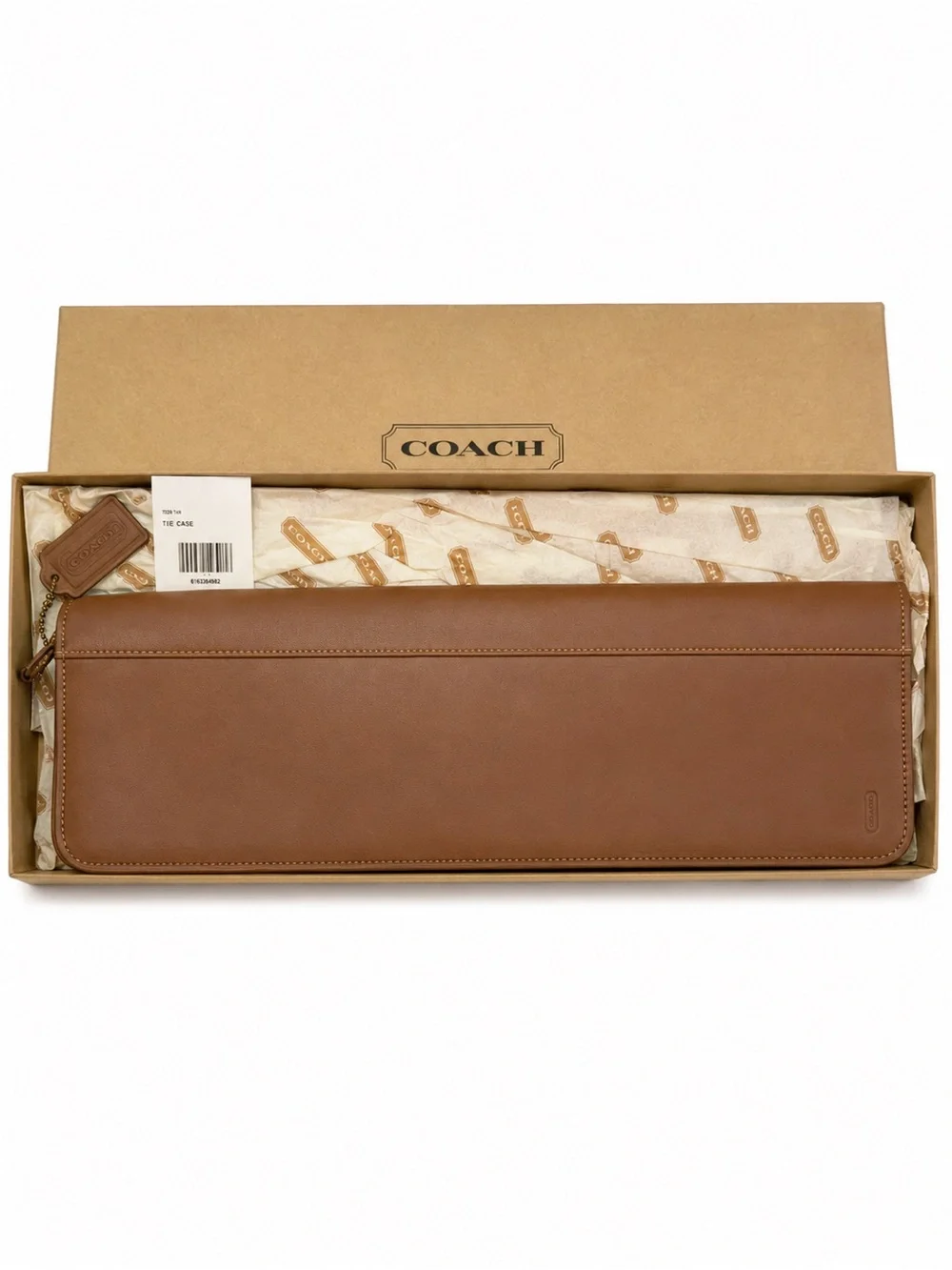 COACH British Tan Glove Tanned Leather Travel Tie Case & Accessories Case NIB
